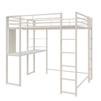 DHP Abode Full Size Metal Loft Bed, Off White