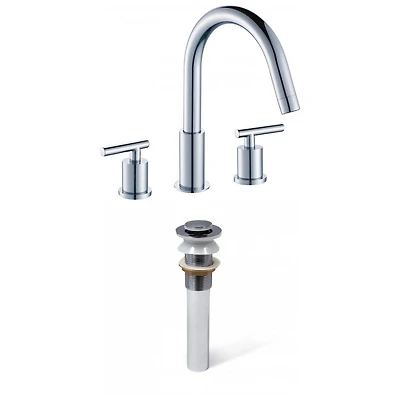 American Imaginations AI-33693 3H8-in. CUPC Approved Lead Free Brass Faucet Set In Chrome Color - Drain Incl.
