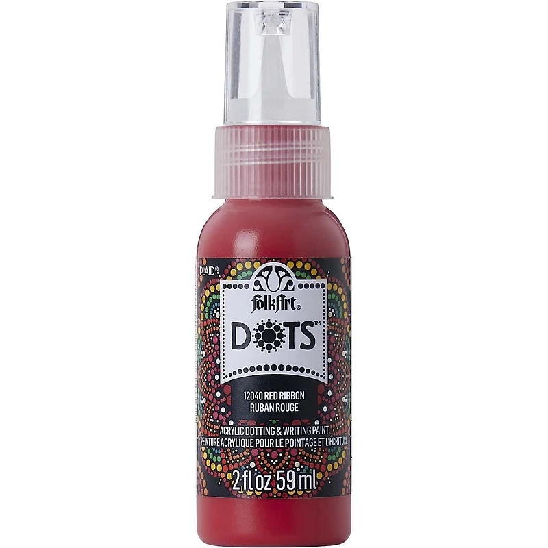 FolkArt points 2 oz peinture acrylique, ruban rouge FolkArt points peinture acrylique