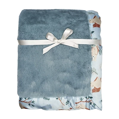 Modern Moments by Gerber Baby 1 Pack Plush Blanket with Satin Trim, Sized 30" x 40"