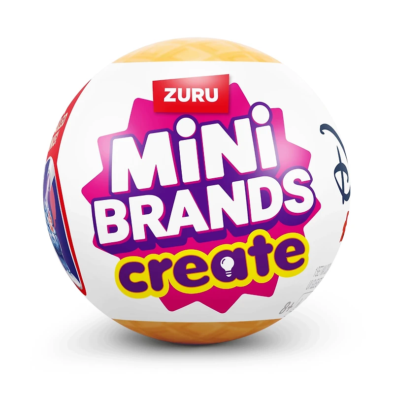 Mini Brands Create Disney Snacks Série 1 Capsule de ZURU, Mini objets de collection sous licence, emballage mystère aveugle, bricolage, artisanat, jeu de résine, nouveauté, collectionneurs, 8+