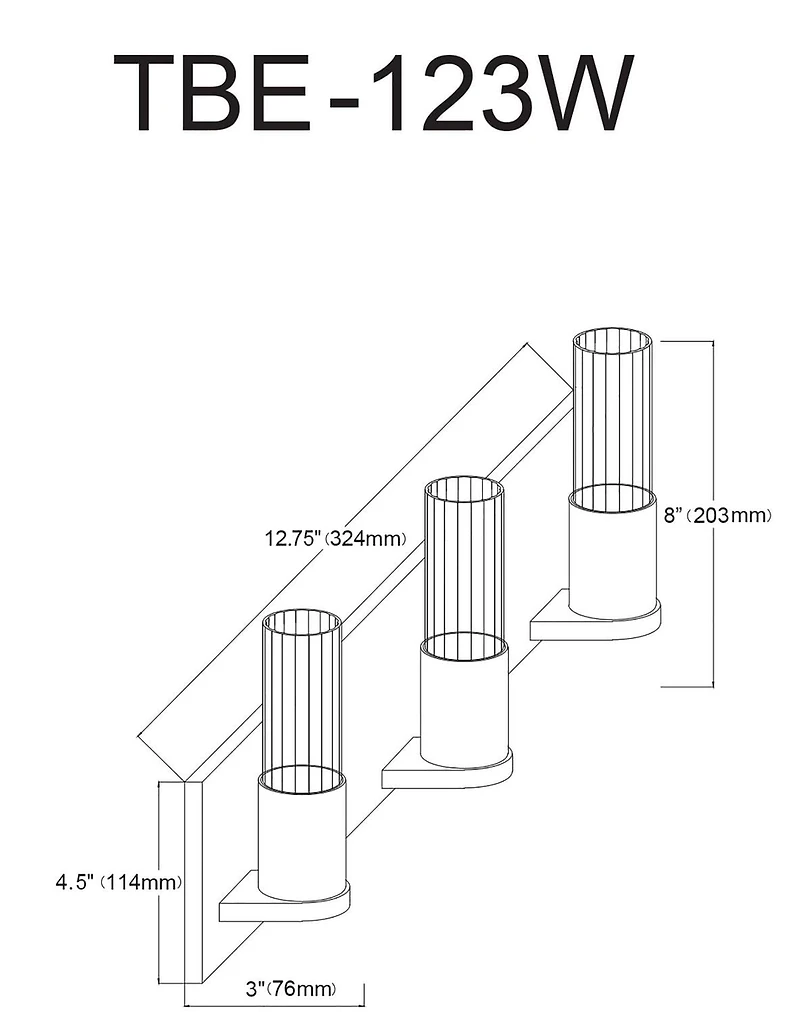 Lampe de vanité à 3 lumières