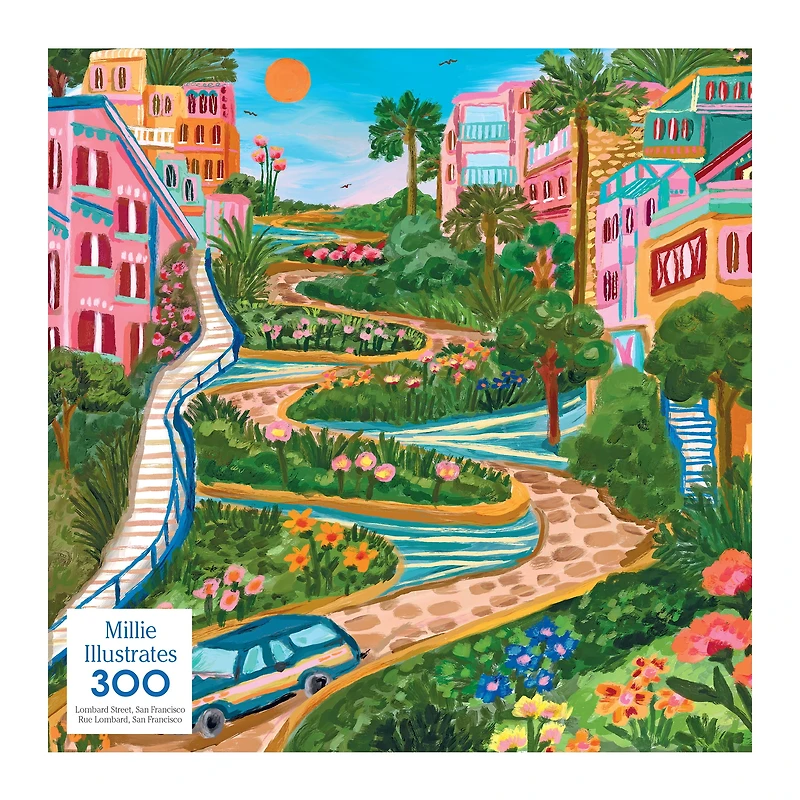 RoseArt - Illustrations modernes 300 pièces - Lombard Street San Francisco - Puzzle emboîtable pour adulte