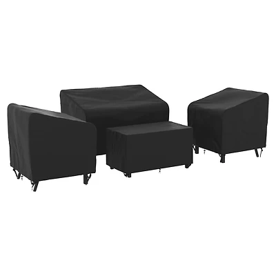 Ensemble de housses de meuble de patio noires 137,2 cm x 91,4 cm x 81,3 cm avec fermetures à boucle Mainstays (4 pièces)