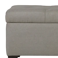 Ottomane de rangement moderne rectangulaire revêtue de tissu – gris pâle