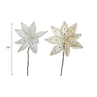 Pics De Poinsettia À Bord Tressé (Assortiment) - Lot De 12