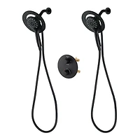 Thermostatique valve ronde, déviateur 4 voies, 2 douchettes magnetique avec boutons poussoirs