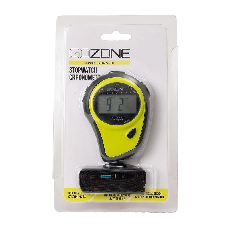 Chronomètre GoZone – Noir/vert citron Cordon inclus