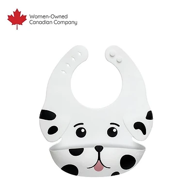 Bavoir en silicone en forme de chien pour bébés et jeunes enfants