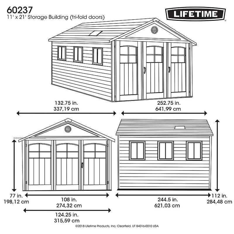 LIFETIME 11 Ft. X 21 Ft. Outdoor Storage Shed