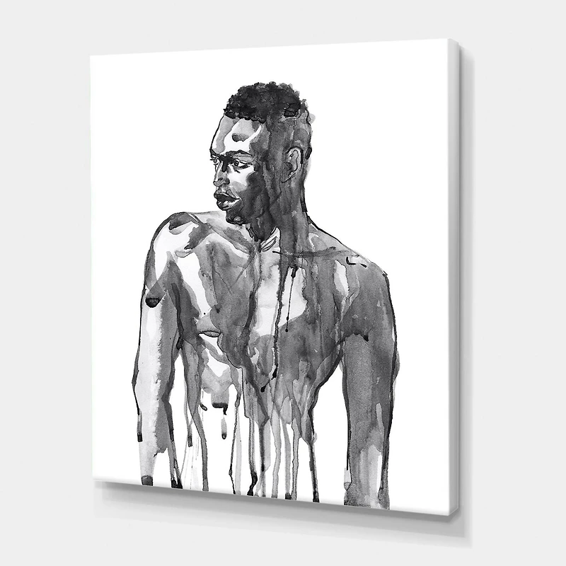 Designart Bel Homme Africain Portrait Sur Blanc I Art mural sur toile