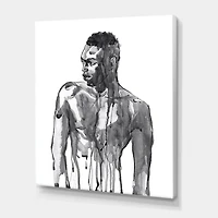 Designart Bel Homme Africain Portrait Sur Blanc I Art mural sur toile