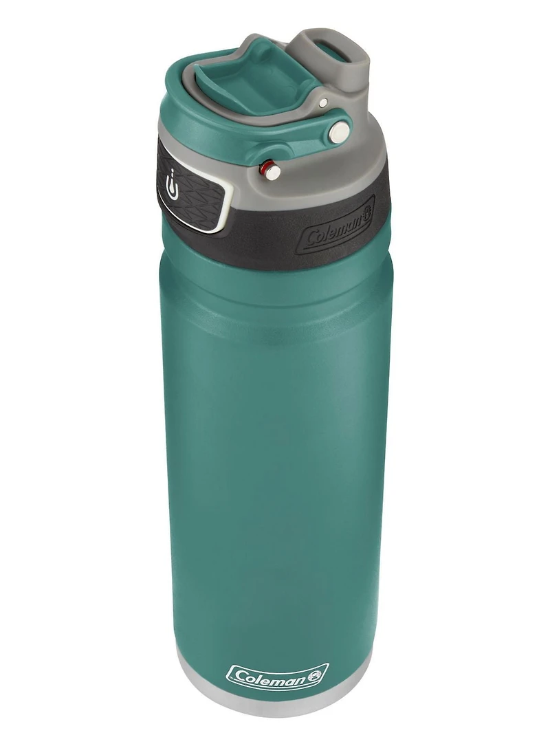 Coleman FreeFlow AUTOSEAL® 24oz Stainless Steel Water Bottle, Seafoam, 24oz/690mL, BPA Free
