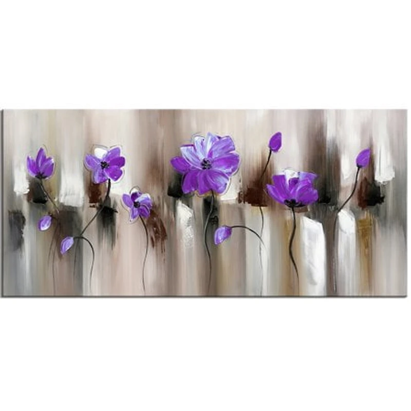Tableau d'art en toile Design Art à motif de fleur bleu moderne