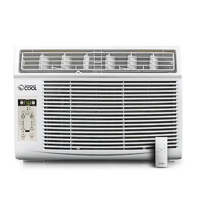 Climatiseur de fenêtre commercial 8000 BTU, unité de climatisation de fenêtre refroidissant jusqu'à 350 pieds carrés, unité de climatisation de fenêtre avec télécommande à fonctions complètes, blanc