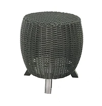 Grapevine Lisa Wicker Stool End Table, Black