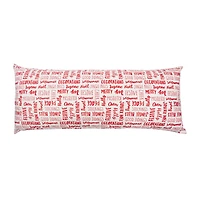 Coussin pour corps Beautyrest à motif de mots rouges de Noël