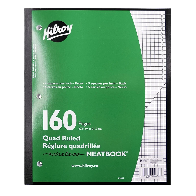 Hilroy Cahier quadrillé Neatbook, cahier Cahier Neatbook quadrillé