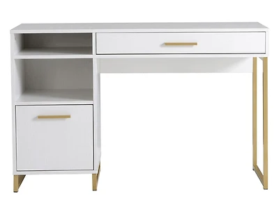 Mainstays Bureau d’écriture en bois et métal avec 1 tiroir et 1 porte pour adulte adolescent, 29,92 po. Mainstays Bureau d’écriture en bois et métal