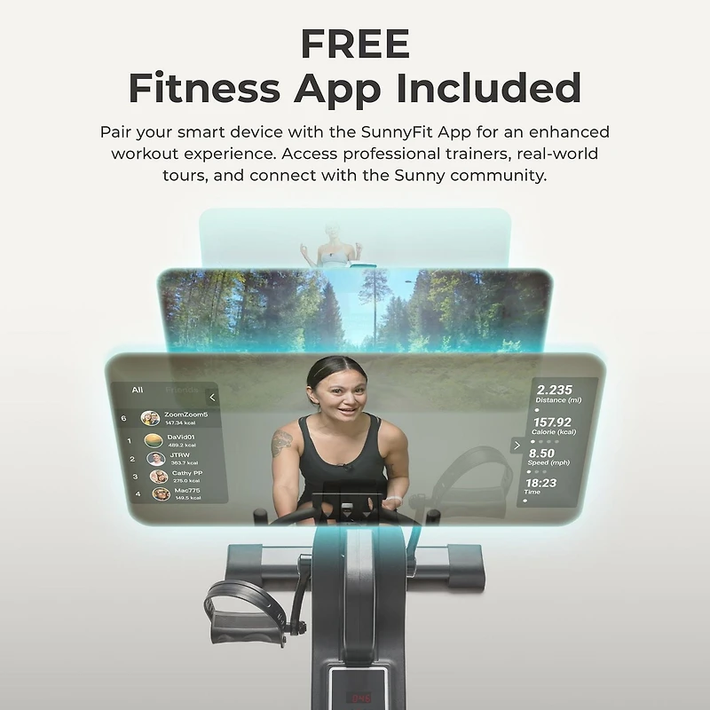 Sunny Health & Fitness Pédalier Intelligent 2-en-1, Pédalier Motorisé Sous Bureau, Vélo Mini Portable pour Seniors, Entraînement Cyclique à Domicile & Bureau, Connectivité Bluetooth Exclusive avec l'A