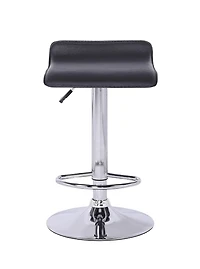 Plata Import - Wendolyn Swivel Bar Adjustable Stool in Black Modern Faux Leather Upholstered for Dining Area