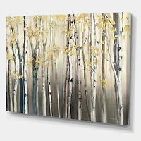 Designart Golden Birch Forest I Canvas Wall Art