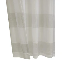 Loft Living Petoskey, filtrant la lumière panneau de rideau à œillets en faux lin à rayures métalliques 52" x 84", gris ivoire