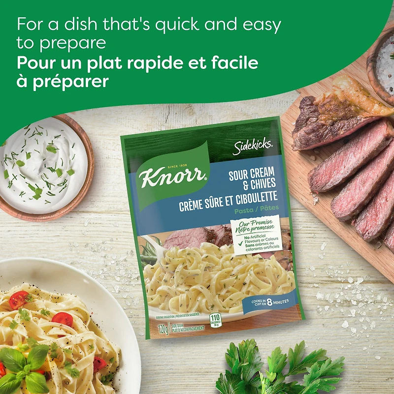 Plat d'Accompagnement de Pâtes Knorr Sidekicks Crème Sûre et Ciboulette 120 g Plats d'accompagnement
