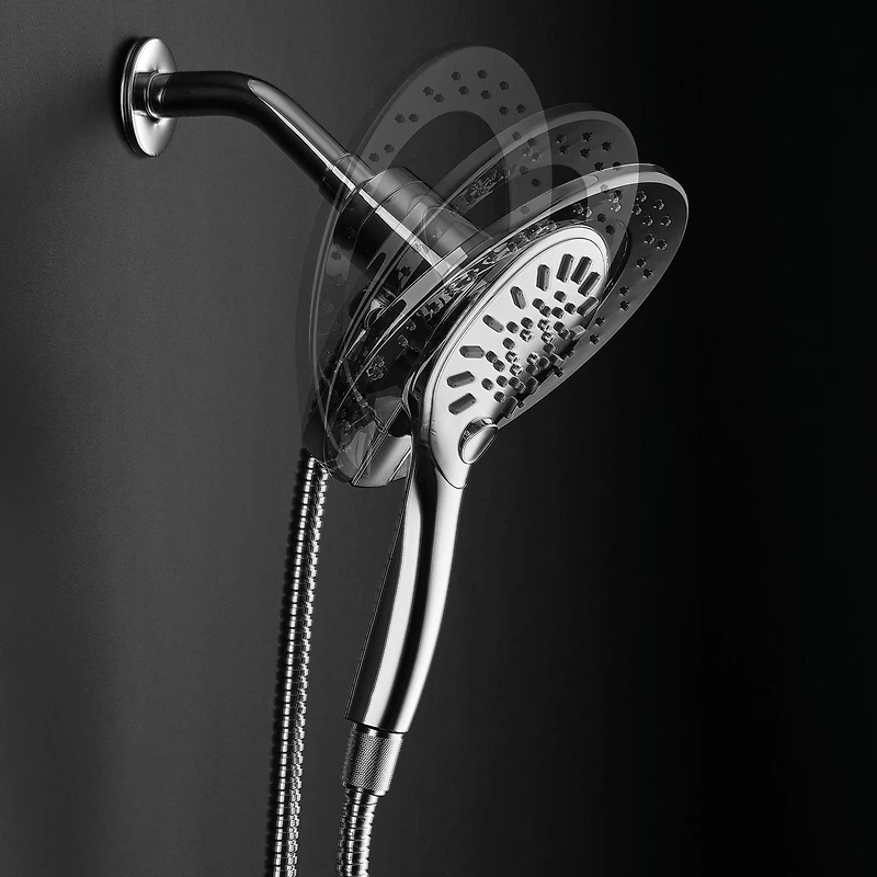 The akuaplus® - Magnetic 6-Settings Hand Shower push button.