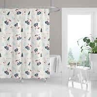 Snowboard Santa PEVA Shower Curtain
