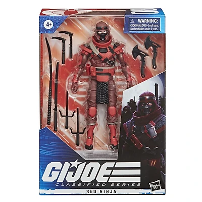 G.I. Joe Classified Series, figurine Red Ninja 08 premium à collectionner de 15 cm, accessoires multiples, avec emballage spécial