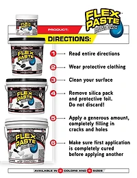 FLEX PASTE WHITE 1 LB SUPER THICK RUBBER PASTE, STOP LEAKS FAST!
