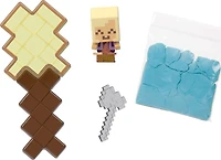 Minecraft Mini Mode Mining Action Figures with Reveal, Accessory & Moldable Sand (Characters May Vary)