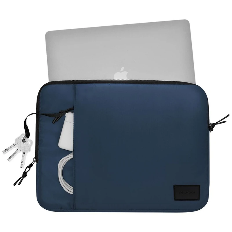 Gaston Luga Housse matelassée Dash 13"/14" | Cuir végan durable | Convient aux ordinateurs portables 11″-14″ | Bleu Foncé