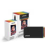 Imprimante photo de poche Polaroid Hi·Print 2x3 – Boîte complète (40 feuilles), noire, sans fil
