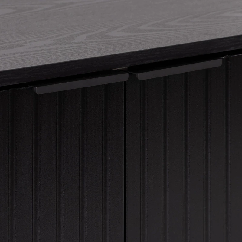 Lysander Black Premium Engineered Wood Fluted Sideboard Buffet
