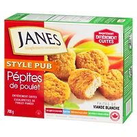 Pépites d’escalopettes de poulet panées de style pub Janes 700g