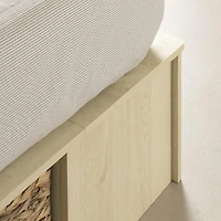 Avilla Lit avec paniers de rangement en osier inclus