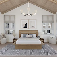 Camden 4-Piece Queen Size Bedroom Set with Bed, Headboard and set of 2 Floating Nightstand Extension Panels