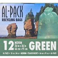 AL-Pack Medium Green Transparent Garbage Bag, AL-Pack MED Green 12 Bags
