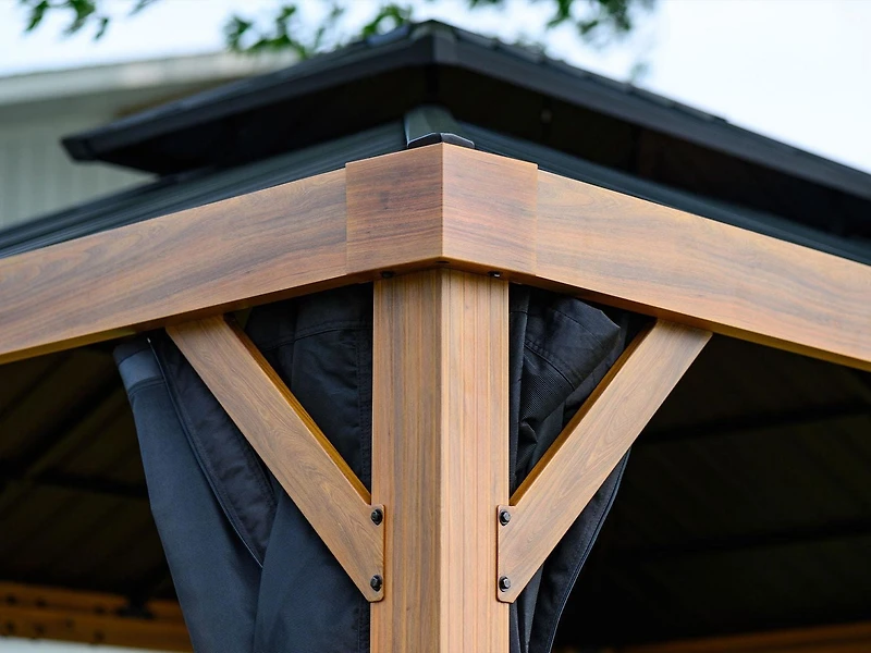 Yosemite Gazebo Structure en Aluminum Finition Bois 12 x 16
