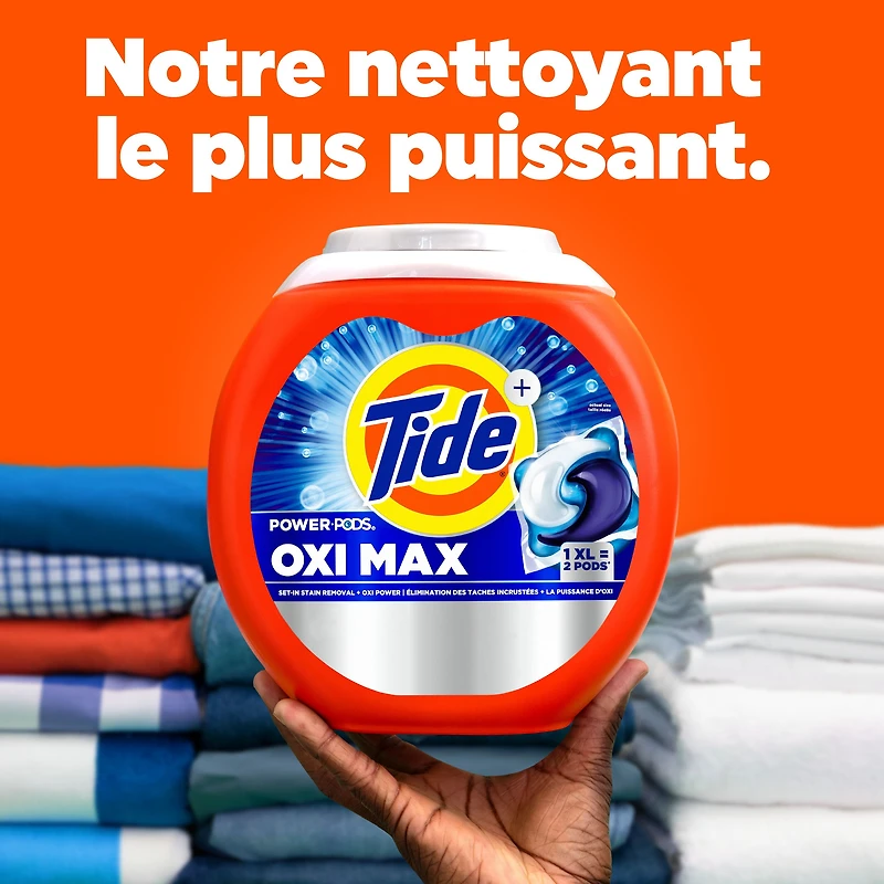 Tide Oxi Max Power PODS Laundry Detergent Pods, 45 Count, Stain Remover Plus Oxi Power