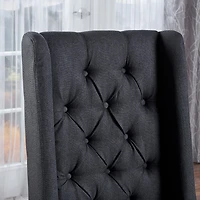 Chaises de Salle à Manger Kylie en Tissu couleur Charbon Foncé capitonnées (Set de 2)