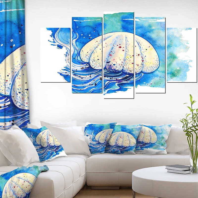 Design Art Aquarelle De La Méduse Art Sur Toile