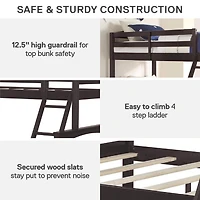 DHP Brady Twin over Full Wood Bunk Bed Frame