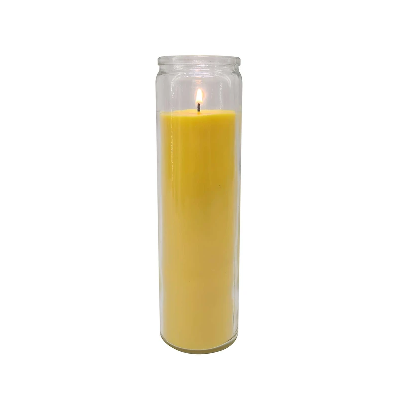 Bougie en pot non parfumée, jaune