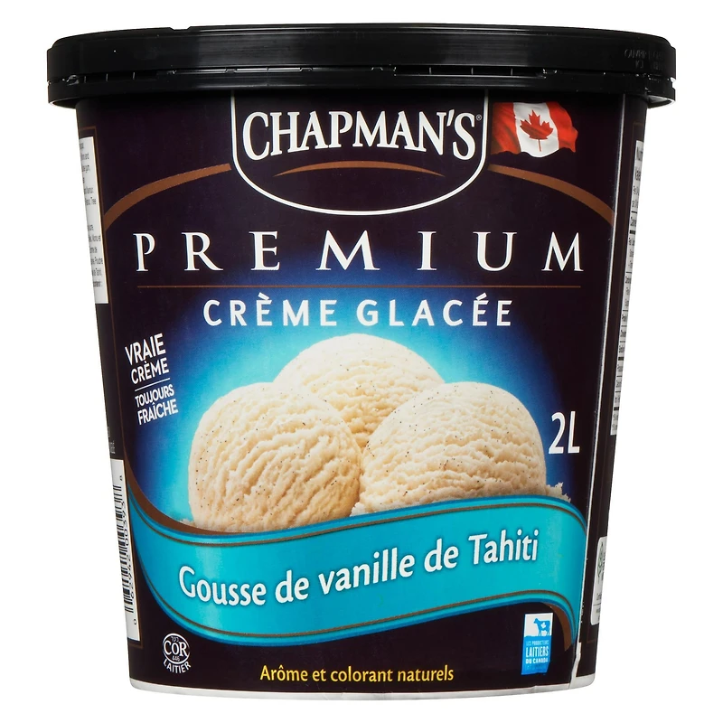 Chapman's Premium Tahitian Vanilla Bean Ice Cream in a Tub, 2L