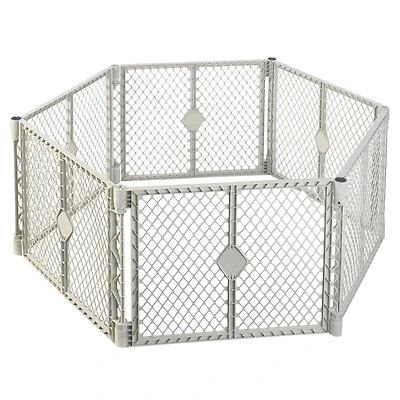 Barrière Six Panneaux Facile d'emploi Superyard Classique en plastique de North States, pour les enfants et les animaux domestiques