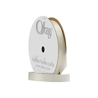 Ruban Offray, ruban de satin simple face, blanc antique, 3/8" x 18 pieds, ruban en polyester, 1 de chaque Ruban blanc de 3/8 pouces