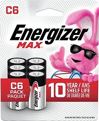 Energizer MAX C Batteries (6 Pack), C Cell Alkaline Batteries